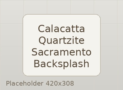 Calacatta quartzite countertop and full-height backsplash with bookmatched movement