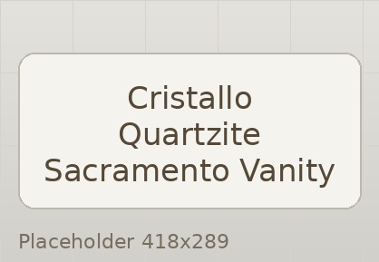Cristallo quartzite bathroom vanity and wall feature concept