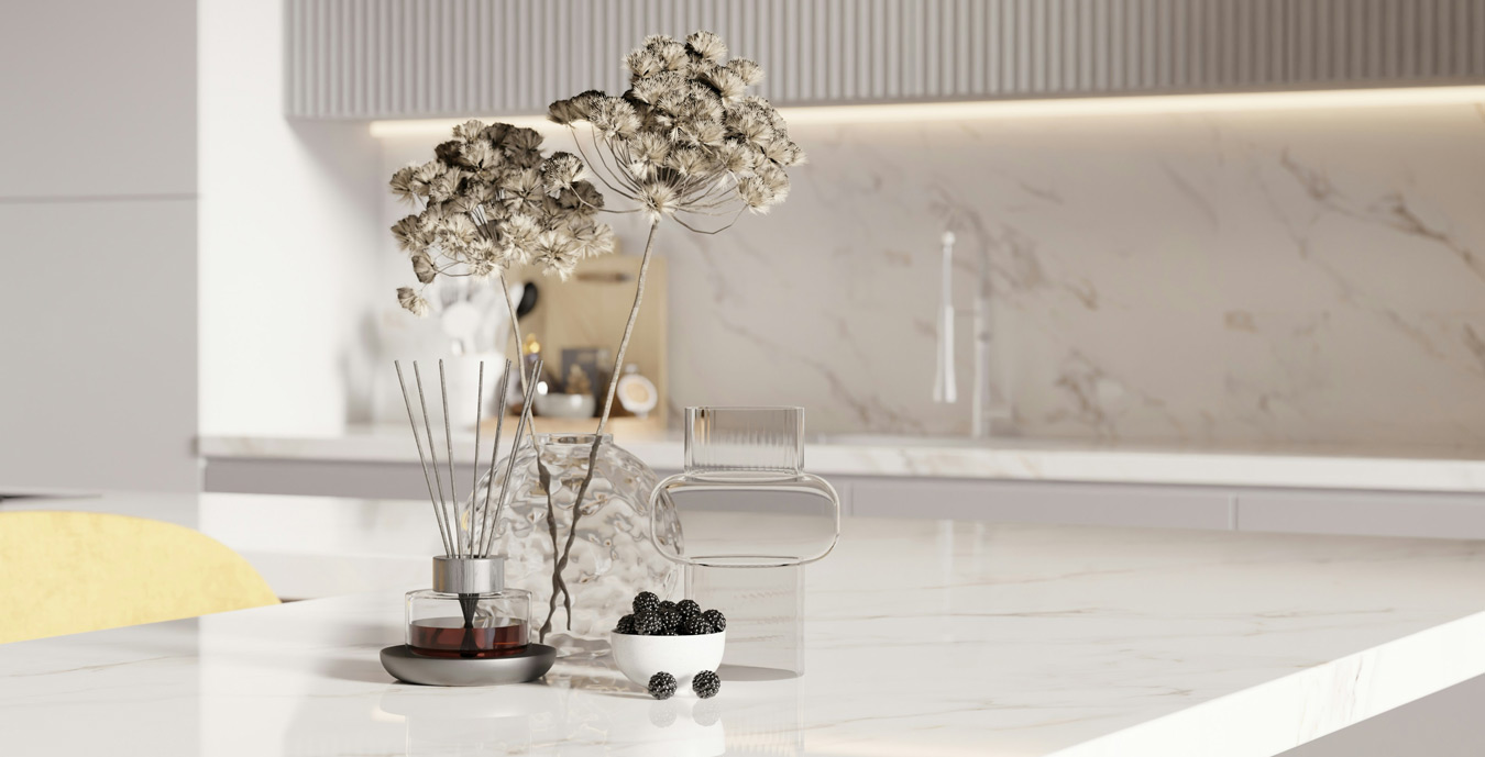 Large kitchen island and countertop material inspiration for Sacramento kitchen and bath remodeling