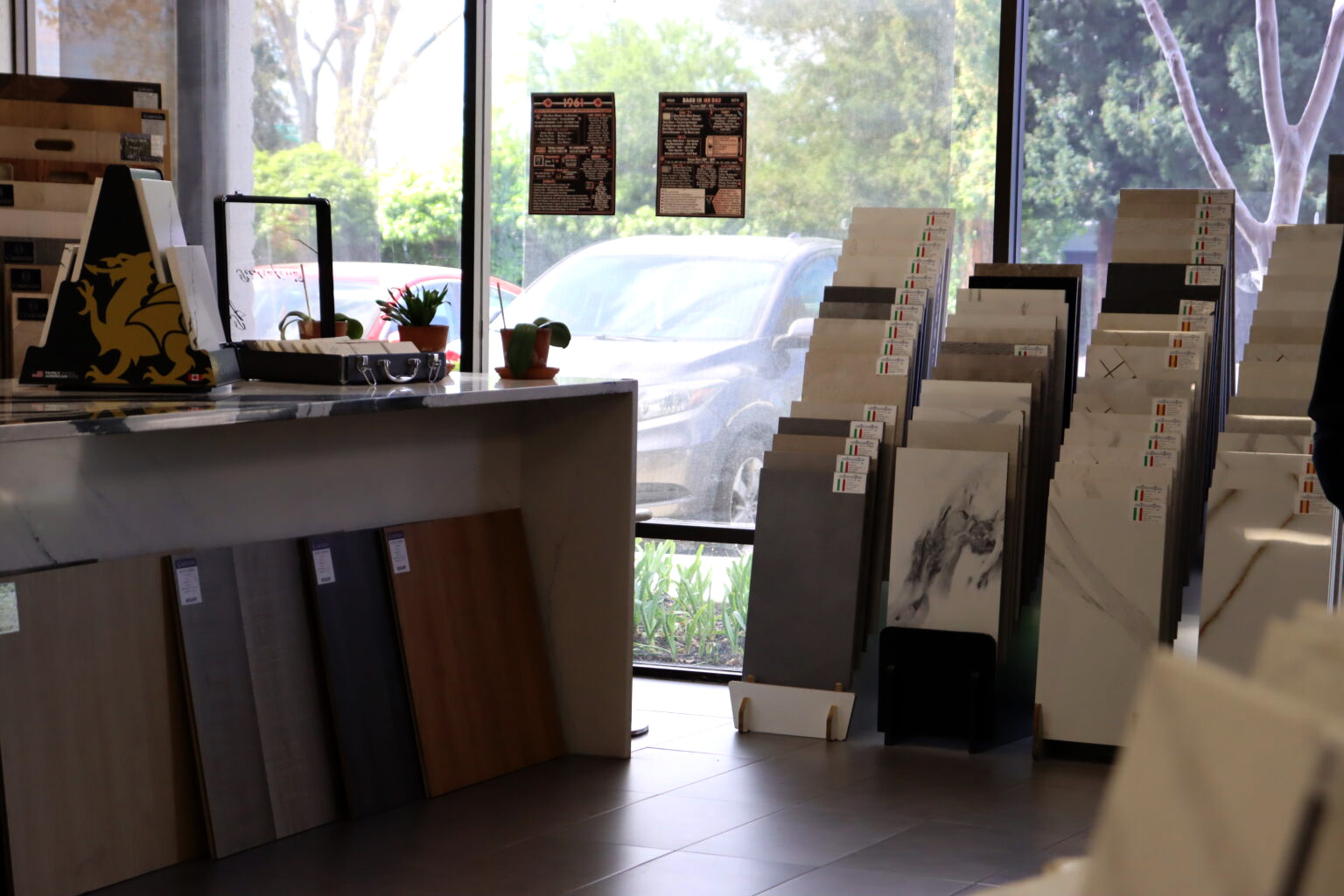Showroom with remodeling materials on display