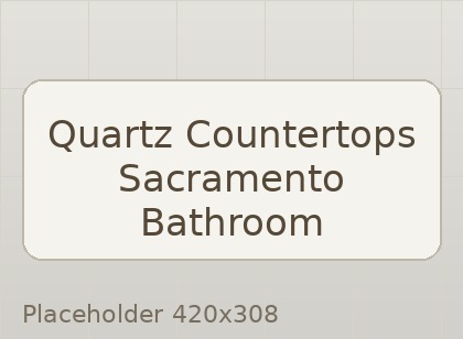 Bathroom vanity with quartz countertop and soft neutral tile design