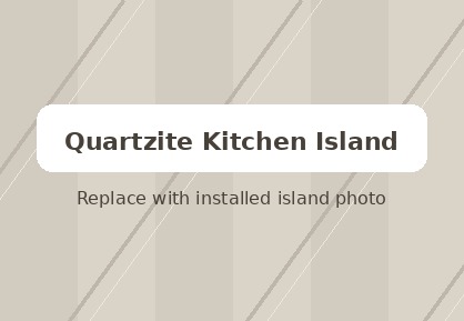 Kitchen island with quartzite countertops for a Sacramento remodel